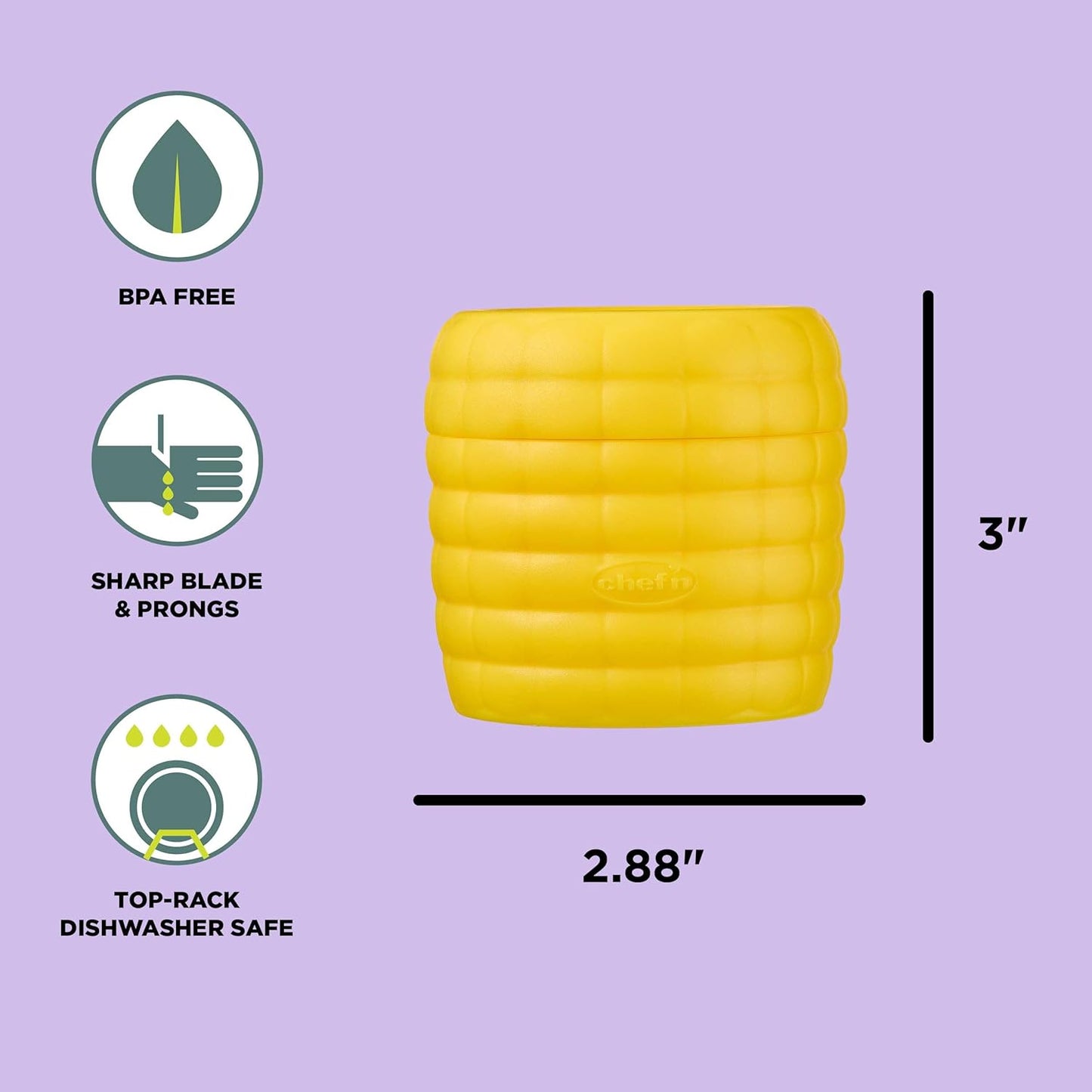 Chef’n Cob Plus Corn Stripper and Peeler for Corn on the Cob, Built-In Safety Pusher