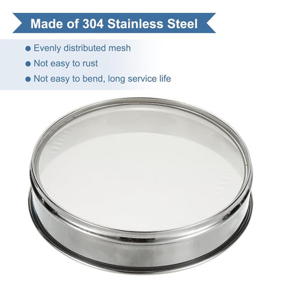 PATIKIL 10 Mesh(2mm) Lab Sieve, 11.8"(30cm) Diameter Sifting Screen 304 Stainless Steel Wire Cloth Fine Mesh Sieve for Industrial Laboratory Home Soil Sifter Dry Sift Screens Hash