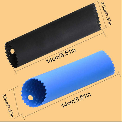 2 Set Silicone Garlic Peeler Easy Roller Tube Useful Garlic Odorfree Kitchen Tool (Black,Clear)