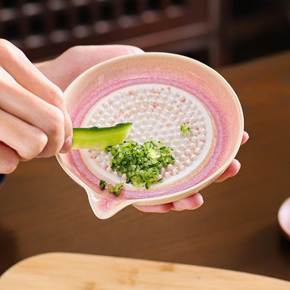 Premium Ceramic Garlic Grater Plate,Exquisitely Handcrafted Ginger Grater Plate,Modern Design Multipurpose Grinder Plates Burnishing Machine for Fruits Vegetables Ginger Garlic Onion (White)