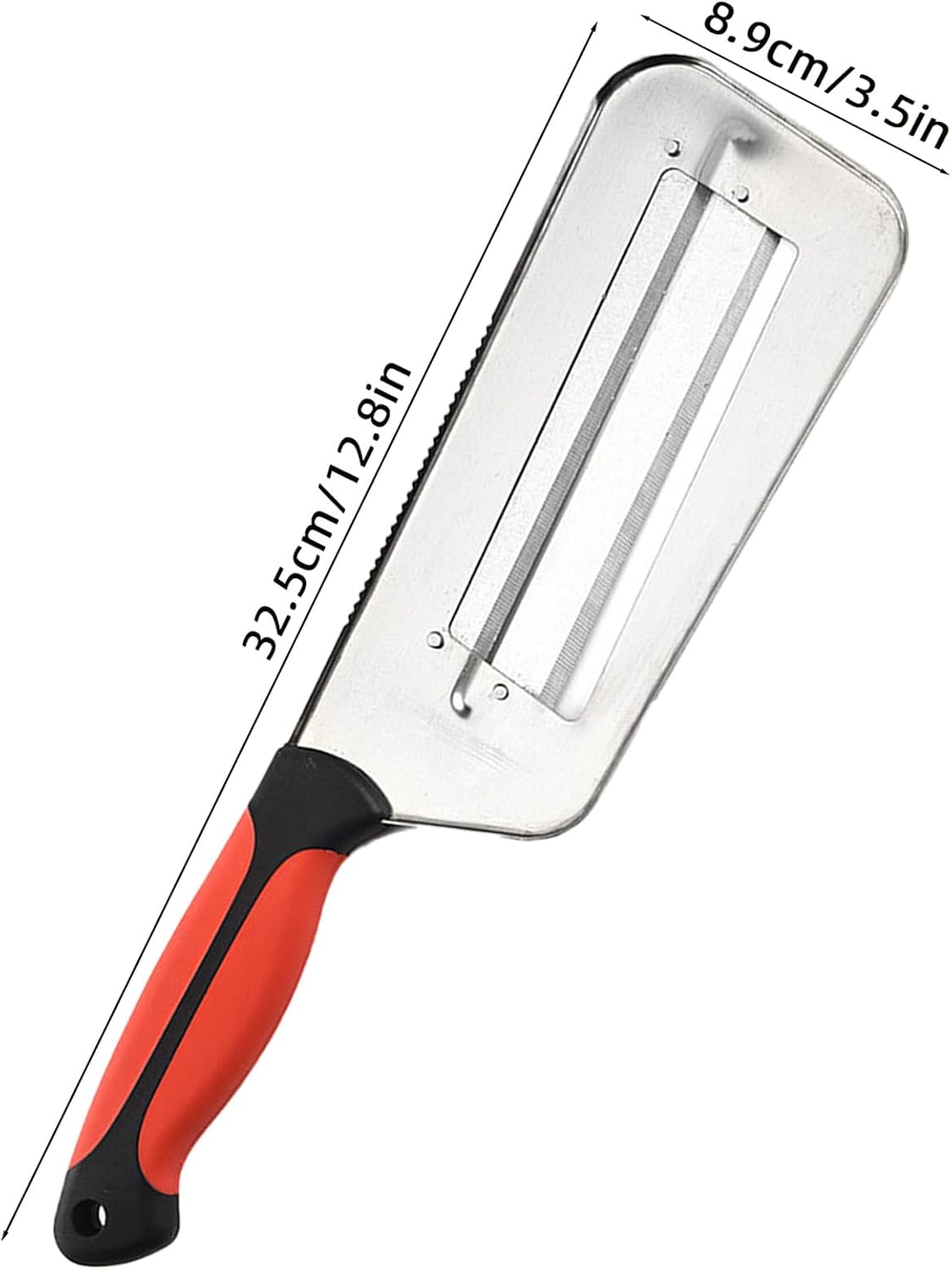 Stainless Steel Cabbage Shredder & Chopper, Sharp Kitchen Slicer for Coleslaw, Sauerkraut & Lettuce, Handheld Grater with Non-Slip Grip, Multifunctional Vegetable Cutter for Salad Prep (Red)
