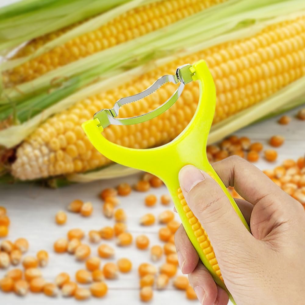 2024 New Corn Peeler, Upgrade Planer Corn Peeler Corn Thresher Corn Stripper, Stainless Steel Quick Corn Kernel Cutter Tool Corn Thresher with Ergonomic Handle (Green#1PC)