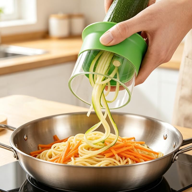 Handheld Vegetable Spiralizer, Multi-Function Veggie Spiral Cutter for Fruits & Veggies, Kitchen Tool