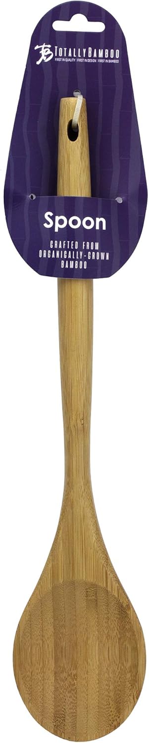 Totally Bamboo 14" Spaghetti Spoon – Natural Bamboo Pasta Server with Teeth | Eco-Friendly, Nonstick Safe, Durable Kitchen Utensil