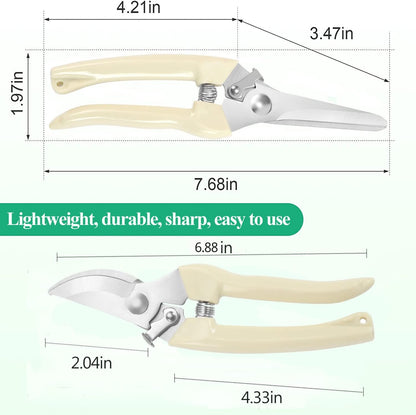 Premium Germany Pruning Shears, Work 3 Times Easier, Pruners Heady Duty, Sharp Garden Clippers Cut Fresh Flower, Hedge, Herb, Indoor Plants, Gardening Tools Scissors, Arthritis Weak Hand Snips