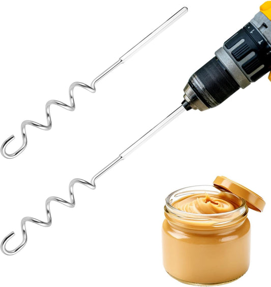 Meat Grinder & Egg Beater Drill Attachment, 304 Stainless Steel Mixer Tool for Standard Electric Drills for Ground Meat Patties Dough Cream & Batters (Silver)
