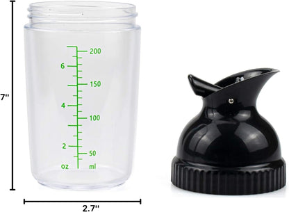 Nicunom 3 Pack Salad Dressing Shaker Container, 7 Oz Salad Dressing Mixer Bottle Mixer Dispenser, Dripless Pour, Soft Grip, BPA Free