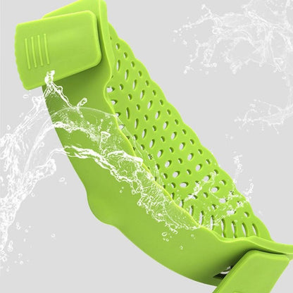 2 Pack Clip-On Silicone Strainer for Ramen Noodles & Pasta - Foldable, Fits All Pots & Pans, Dishwasher Safe, Heat Resistant