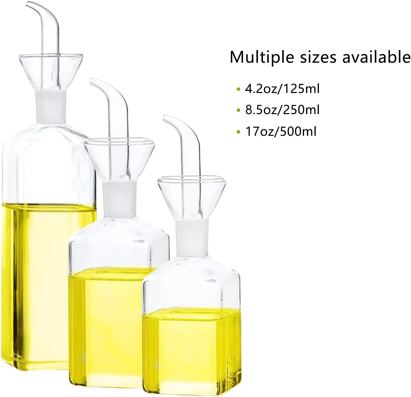 LandHope Oil Bottle Glass Olive Oil Dispenser Bottle Glass Cooking Oil Vinegar Measuring Dispenser With Spout for Kitchen and BBQ (125ml/4.27oz)