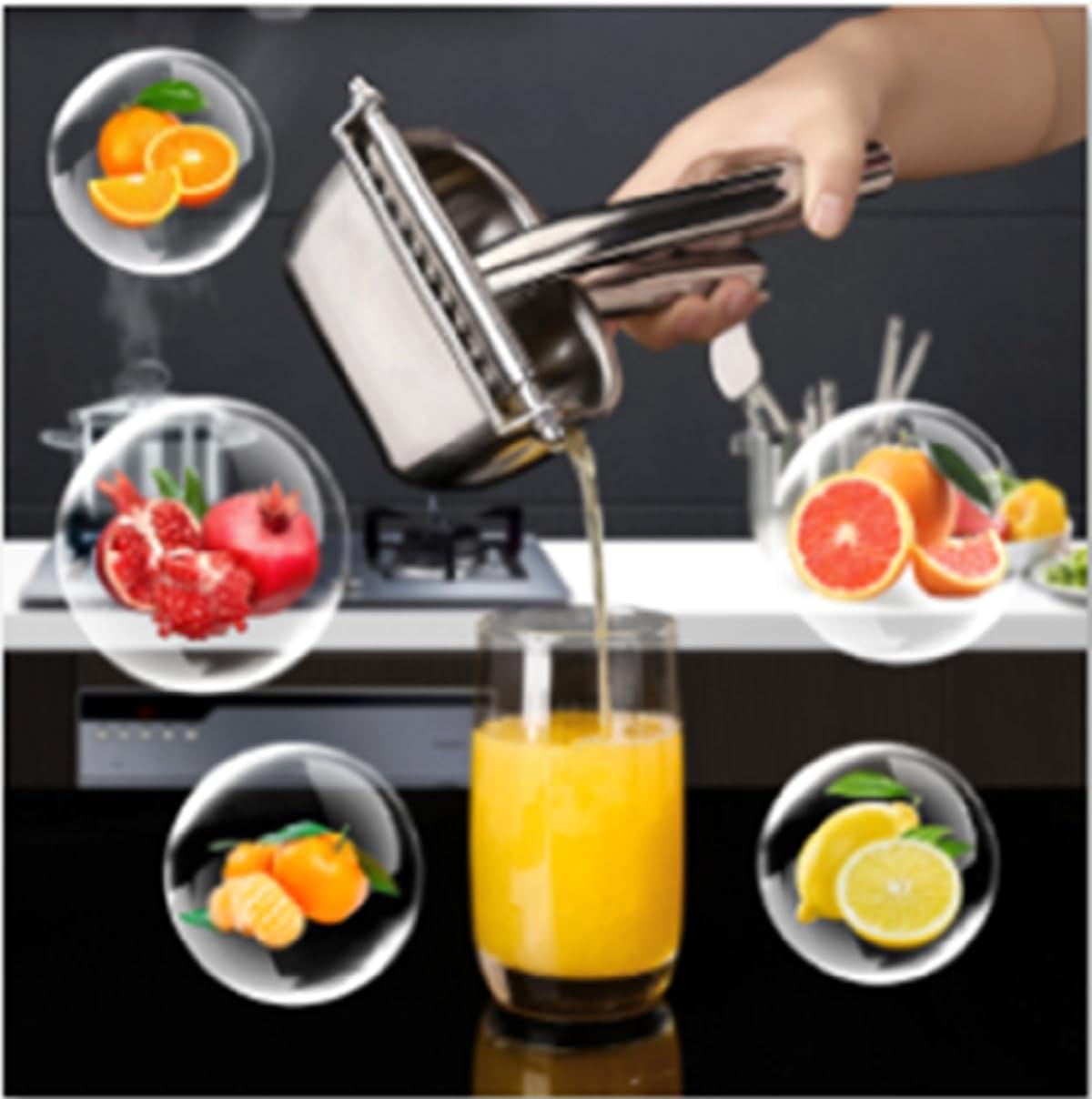Large Lemon Squeezer, 304 Stainless Steel Citrus Juicer, Heavy duty Manual Juicer For Citrus, Orange, lemon and Other Fruit