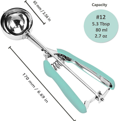 Ice Cream Scoop, 18/8 Stainless Steel Cookie Scoop, Cookie Scoops for Baking, 2 Tbsp/ 30 ml/ 1 oz Cookie Dough Scoop, Ice Cream Scooper with Trigger Release, Cookie Scooper for Baking