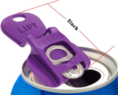 6PCS Colorful Can Tab Openers & Leak-Proof Drink Covers – One-Hand Soda Can Opener and Reusable Protector Caps for Coke, Beer, Soda, and Aluminum Cans