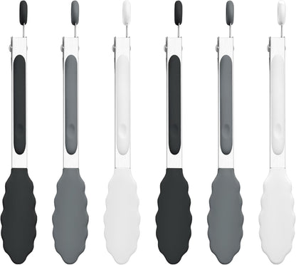 Kitchen Tongs Set of 3, Cooking Tongs with Silicone Tips, Non-Stick Non-Scratch Heat Resistant Tongs for Grilling Cooking BBQ Salad Serving (Multicolor, 7/9/12 Inch)