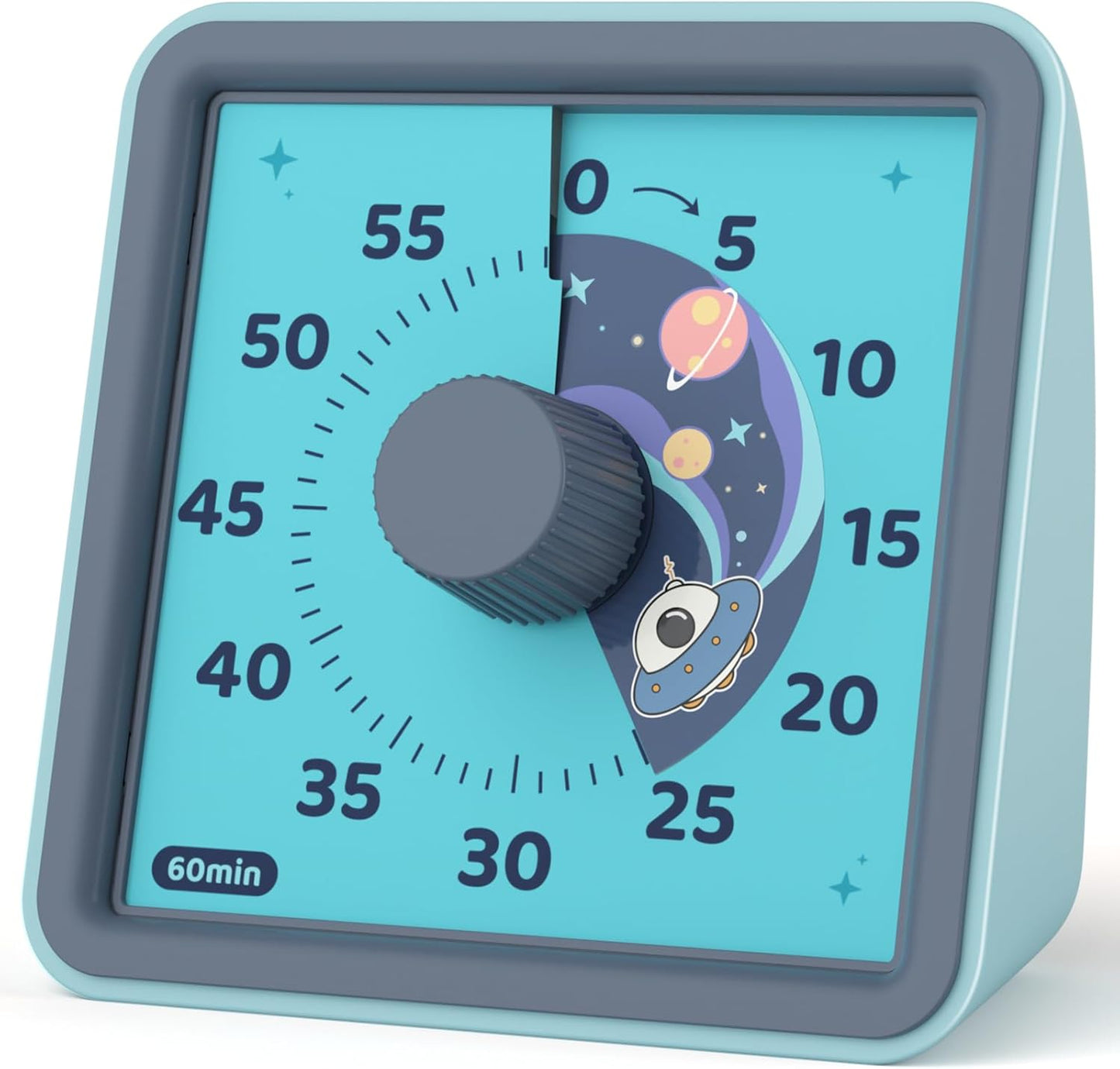 LIORQUE 60 Minute Visual Timer for Kids, Visual Countdown Timer for Classroom Office Kitchen with 'Rainbow' Pattern Design, Pomodoro Timer with Silent Operation (Batteries Included)