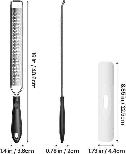 Zester Grater With Handle Cheese Grater for Lemon Zester Kitchen,Black
