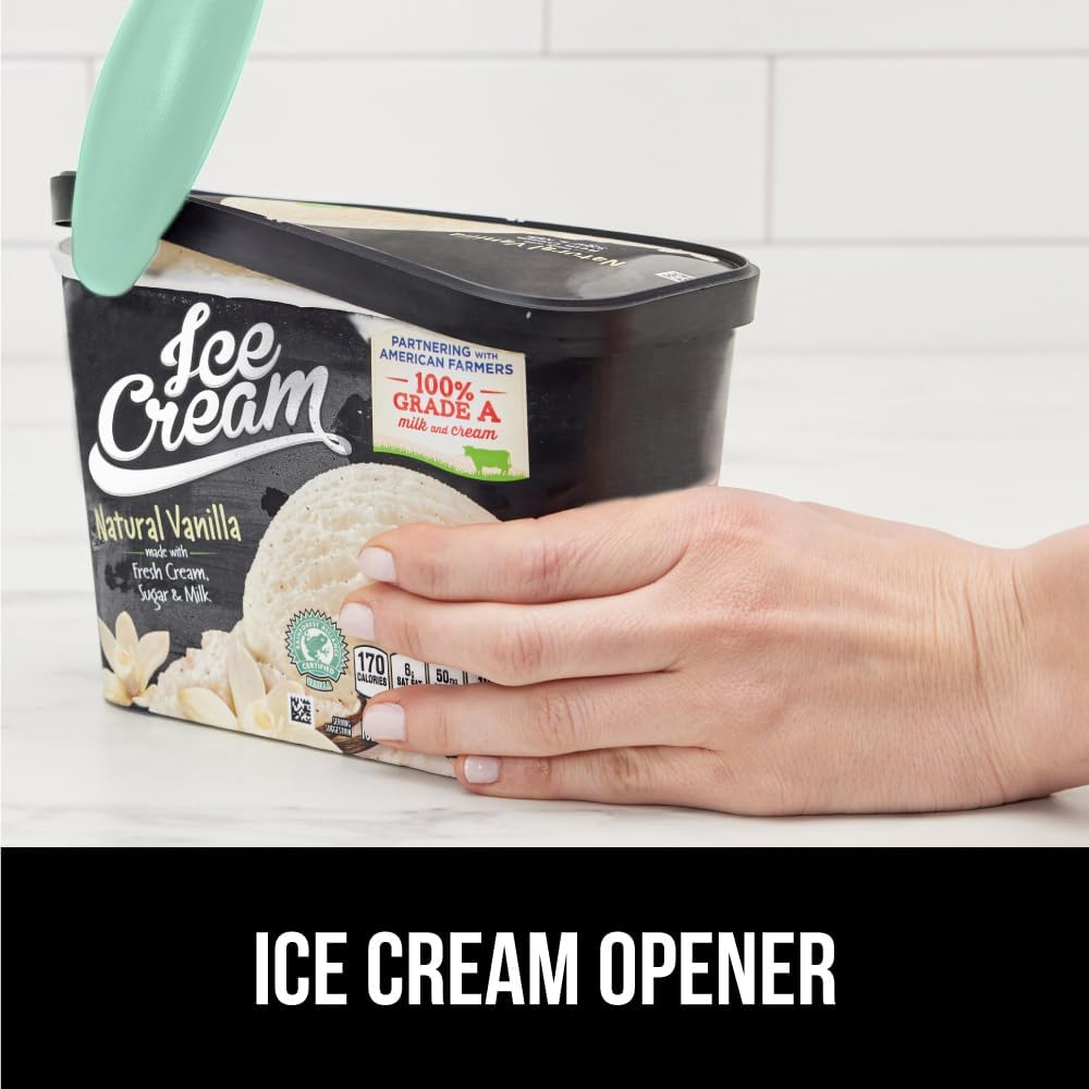 GORILLA GRIP® Heavy Duty Ice Cream Scoop, BPA-Free, Dishwasher Safe, Comfortable Zinc Alloy Handle, Professional Scooper for Hard Gelato, Sorbet, Cookie Dough, Melon, Round Cones, Kitchen Tool, Blue