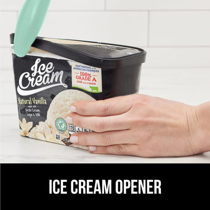 GORILLA GRIP® Heavy Duty Ice Cream Scoop, BPA-Free, Dishwasher Safe, Comfortable Zinc Alloy Handle, Professional Scooper for Hard Gelato, Sorbet, Cookie Dough, Melon, Round Cones, Kitchen Tool, Blue