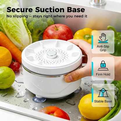 Fruit and Vegetable Washing Machine, 2026 Upgraded Produce Washing Device with Titanium Plate, Waterproof Food Cleaner, Rechargeable for Kitchen and Outdoor Use (1)