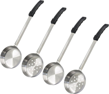 Hordion 4 Pcs Portion Control Serving Spoons Ladle Scoops, Food Measuring Ladle Utensils Proportion Manage Slotted and Unslotted Scoops for Weight Loss(Blue, 8oz)
