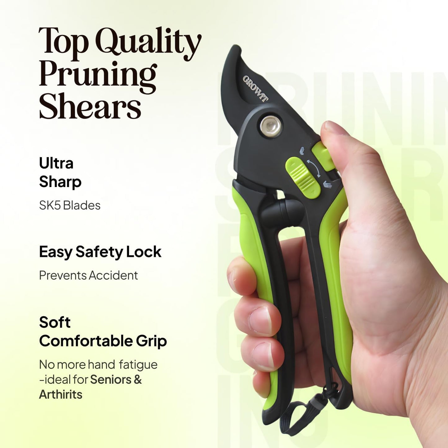 2-Pack Stainless Steel Gardening Scissors, Pruning Shears and Clippers for Gardening