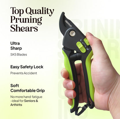 2-Pack Stainless Steel Gardening Scissors, Pruning Shears and Clippers for Gardening
