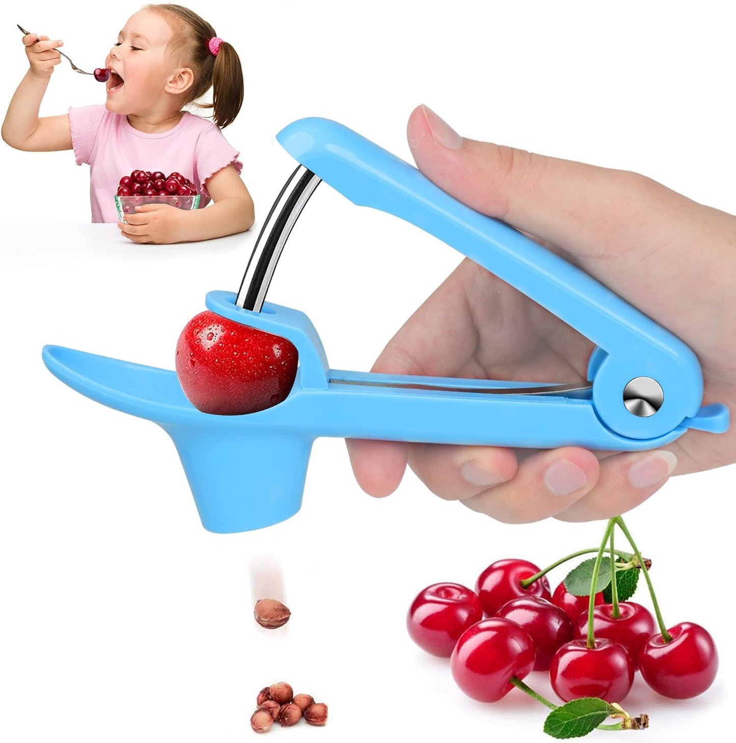 Cherry Pitter Tool Pit Remover, Multiple Cherry Seed Remover, 7 Holes Cherry Stoner Pitter Quick Release, Multiple Cherry Pit Remover Cherries Jam