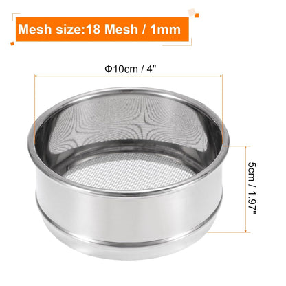 PATIKIL 150 Mesh Lab Sieve, 4" Diameter Test Sieve 304 Stainless Steel Wire Cloth (0.1mm) for Industrial Laboratory