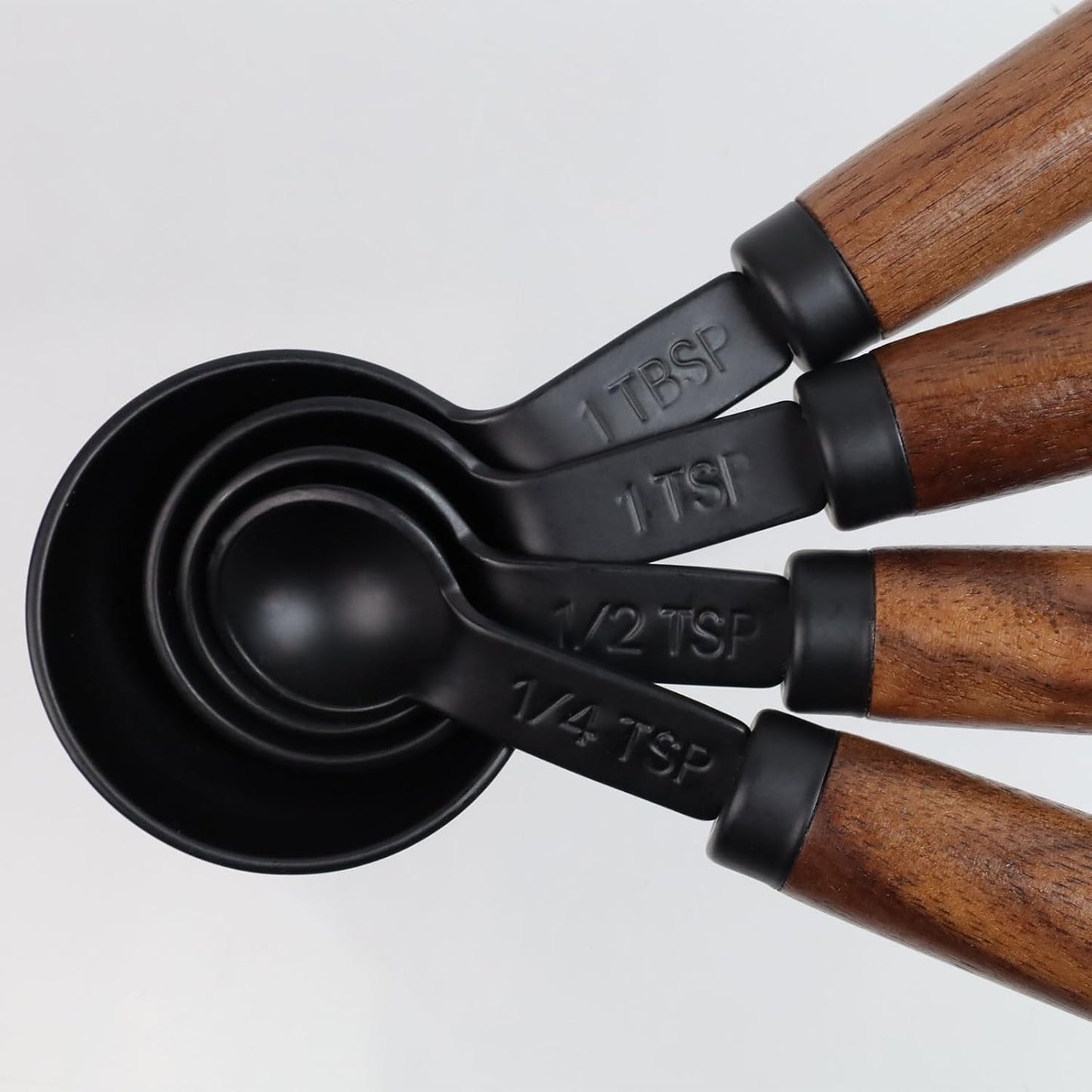 1pcs 1/3 Cup Measuring Cup with Wooden Handle Stainless Steel Measuring Scoop 80ml Measuring Spoon Black 1/3 Measuring Cups for Baking Cooking Wet and Dry Ingredients (80ml)