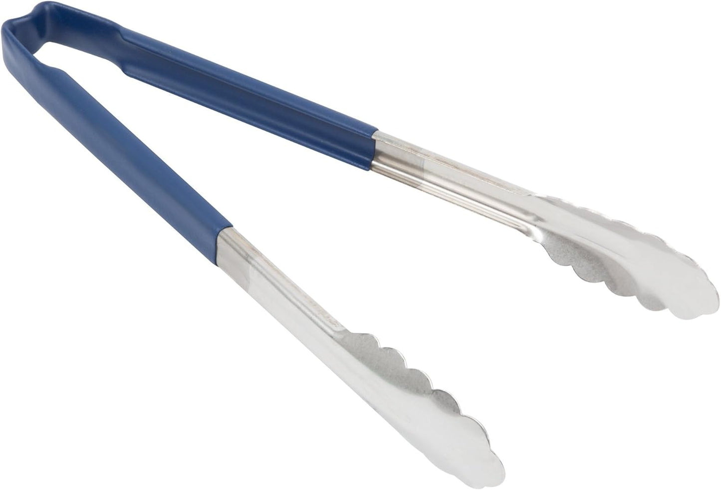 Vollrath 4781230 Jacob's Pride 12-Inch Scalloped Utility Tong (Stainless Steel, Kool-Touch Handle, Blue, NSF)
