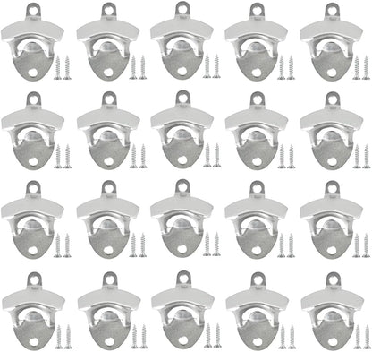 ANSLYQA 20 Pack Bottle Opener Wall Mounted, Vintage Beer Bottle Opener with Screws for Bars KTV Hotels Homes, (Bronze)