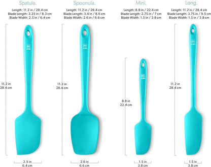 DI ORO Silicone Spatula Set - Rubber Kitchen Spatulas for Baking, Cooking, & Mixing - 600°F Heat-Resistant & BPA Free Silicone Scraper Spatulas for Nonstick Cookware - Dishwasher Safe (4pc, Black)