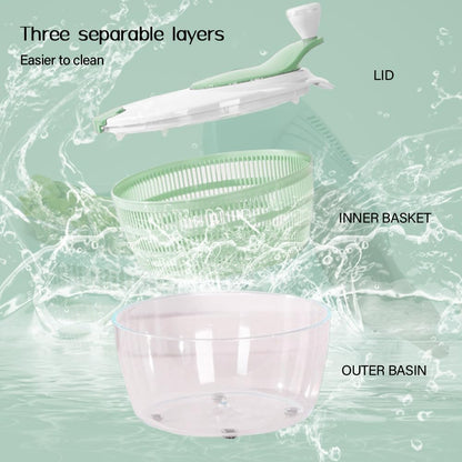 4.2L Salad Spinner for kitchen.Efficient Lettuce Spinner with Dual Drainage Holes for Quick Drying.BPA-free Green Salad dryer for Washing, Spinning Greens, Fruits, and Vegetables.