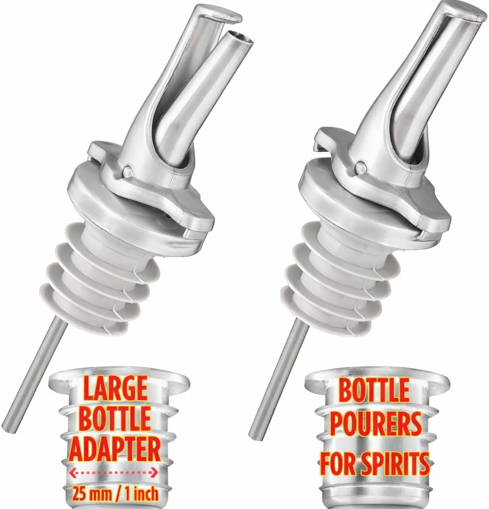 AIRTIGHT Olive Oil Pour Spout for Olive Oil Dispenser - UK Patented Oil Pourer - Hygienic One Handed Open Close Mechanism Keeps Oil Fresh. Dust Caps Cover | Screens Alternative - Green 2 PCs