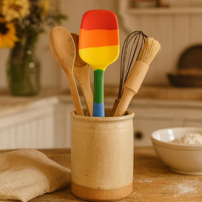 Cooking With Pride Non-Stick Pastry Brush, Heat-Safe Silicone With Iron Core, 8.5-Inch