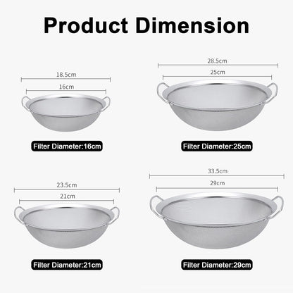 4 Packs Fine Mesh Paint Strainer 60 Mesh Stainless Steel Paint Filter Emulsion Honey Funnel Filter Paint Bucket Filter Tool Insert Strains