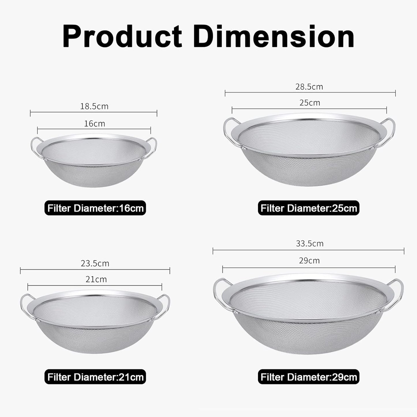 4 Packs Fine Mesh Paint Strainer 60 Mesh Stainless Steel Paint Filter Emulsion Honey Funnel Filter Cover Fits 5 Gallon Paint Bucket Filter Tool Insert