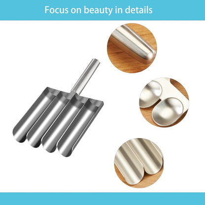 304 Stainless Steel Meatball Maker Tool Manual Non-Stick Scoop Ball Maker for Easy Meatball Preparation, Portable Kitchen Utensil for Home and Restaurant Use, 4-Cavity Efficient Design