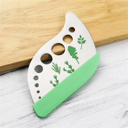 Herb Stripper,Green 9 holes Stainless Steel Kitchen Herbs Leaf Stripping Tool, Metal Herb Peeler for Kale, Collard Greens, Thyme, Basil, Rosemary Stripper, 5.1*2.5 inch, Silver
