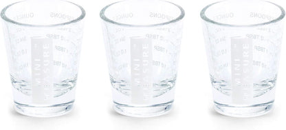 Kolder Mini Measure Heavy Glass, 20-Incremental Measurements Multi-Purpose Liquid and Dry Measuring Shot Glass, White