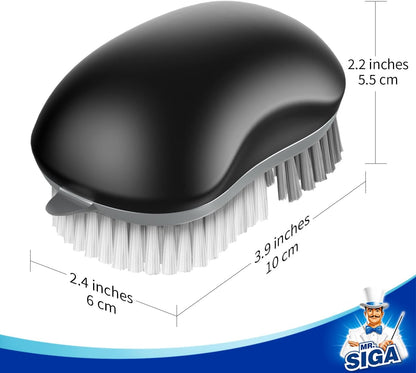 MR.SIGA Fruit and Vegetable Cleaning Brush with Non Slip Comfortable Grip, Pack of 2, Black