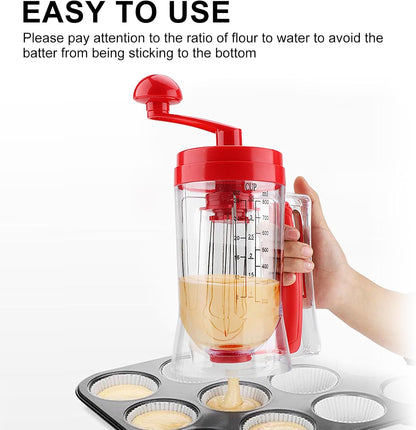 Pancake Batter Dispenser Hand Held Manual Pancake Dispenser for Batter, Cupcake Blender Machine Baking Tool for Cakes Waffles Batters