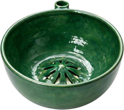 Berry Ceramic Bowl, Ceramic Fruit Washer, Vortex Washing Berry Washing Bowl with Drain Holes, Rinse & Drain Fruit Washing Bowl for Kitchen Prep Berries Grapes Vegetables Home Daily Use (1)