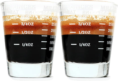 Shot Glass Measuring Cup | Non Fading | Bar Bartender Accessories, Jigger for Bartending | Tablespoon Measuring Spoon (2, White)