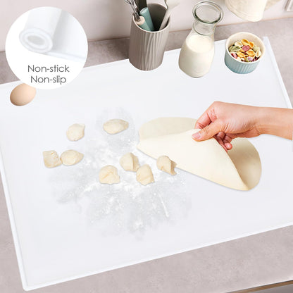 Standard Silicone Mat,Black Baking Mat-Food Grade Kids Dinner Table Placemat Non Slip Counter Mat with Raised Edges Heat Resistant Mat for Air Fryer Nonstick Pastry Dough Mat(1 Pack 23.6'' x 15.7'')