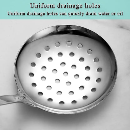 Berglander Kitchen Skimmer Slotted Spoon - Stainless Steel Spider Strainer for Straining Pasta/Cooking/Frying, Durable Rust-Resistant Kitchen Utensils Skimmer Ladle
