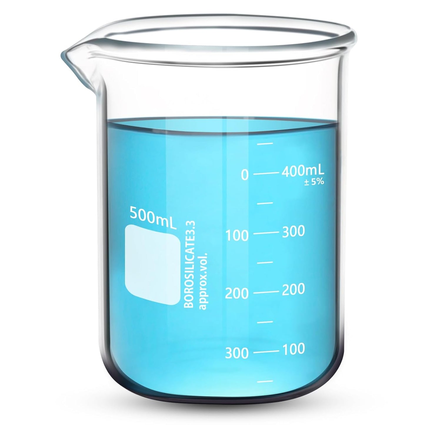 Heavy Duty 1000ML Glass Beaker White Double Scale Graduation, Borosilicate 3.3 Glass Lab Beaker, Low Form Griffin Glass Measuring Beaker, 1 Each (1000ML)