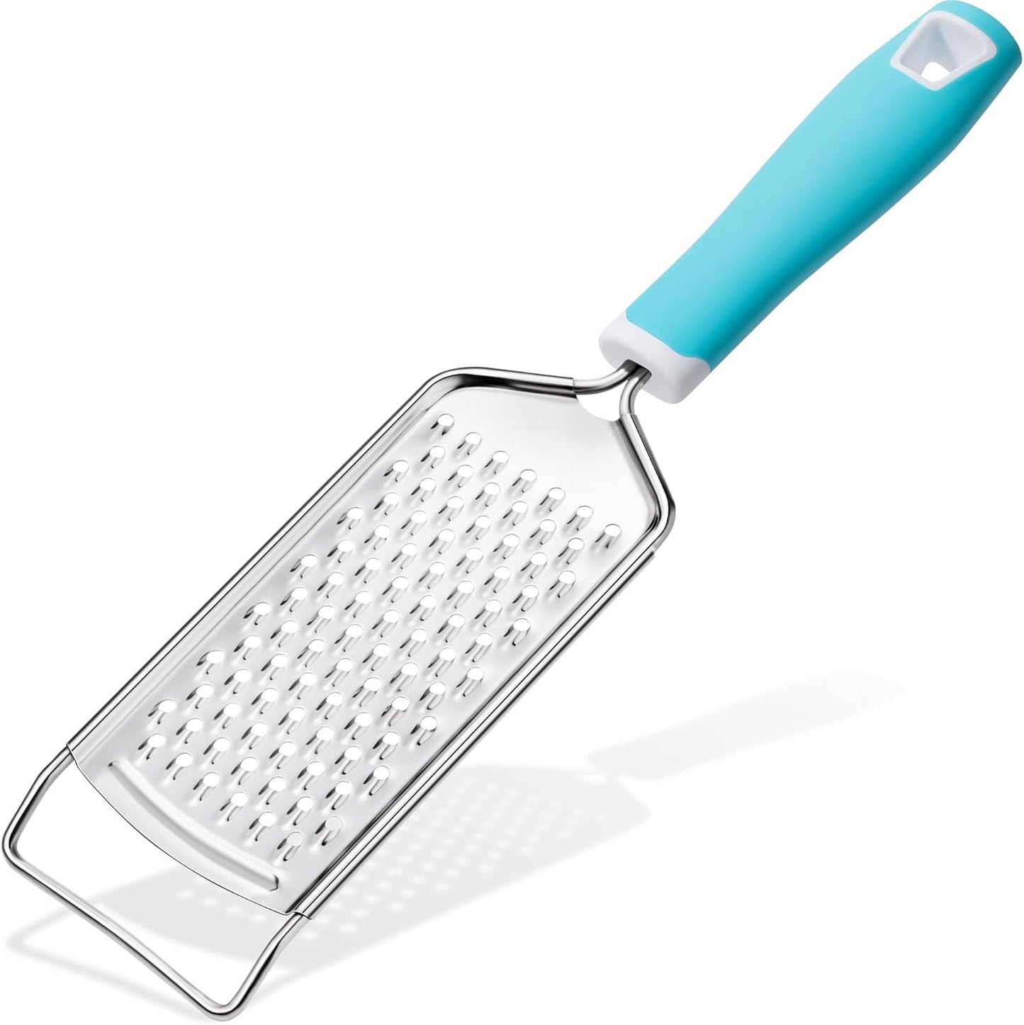 Rainspire Professional Cheese Graters for Kitchen Stainless Steel Handheld, Metal Lemon Zester Grater With Handle For Cheese, Chocolate, Spices, Kitchen Gadgets And Tools, Soft Grip Handle, Black