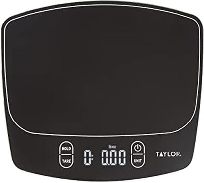 Taylor Waterproof Digital Kitchen Scale, 11 pounds, Black