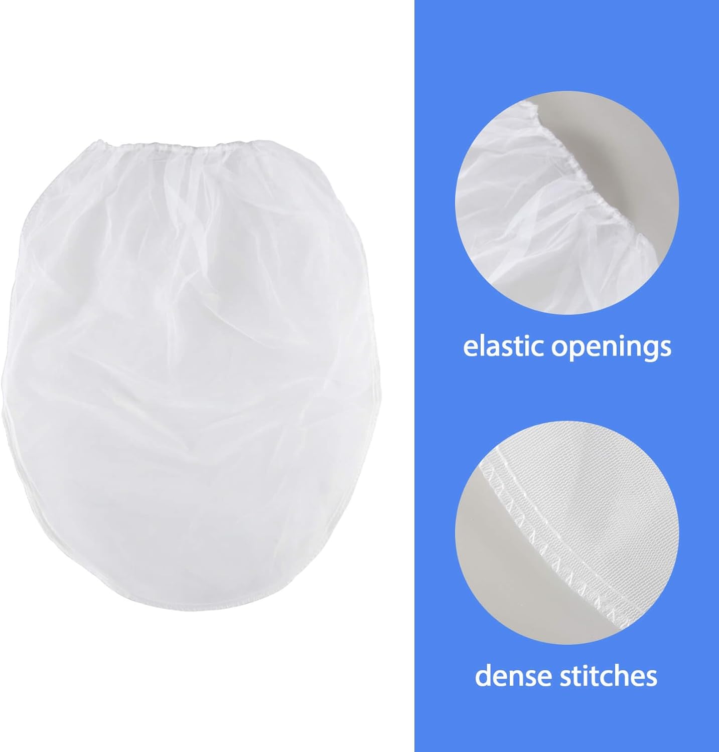 Sukh 10PCS Paint Strainer Bag - 5 Gallon Paint Filter Strainer Bucket with Elastic Drawstring Top Opening Nylon Mesh Filter White Fine Mesh Bag for Gardening