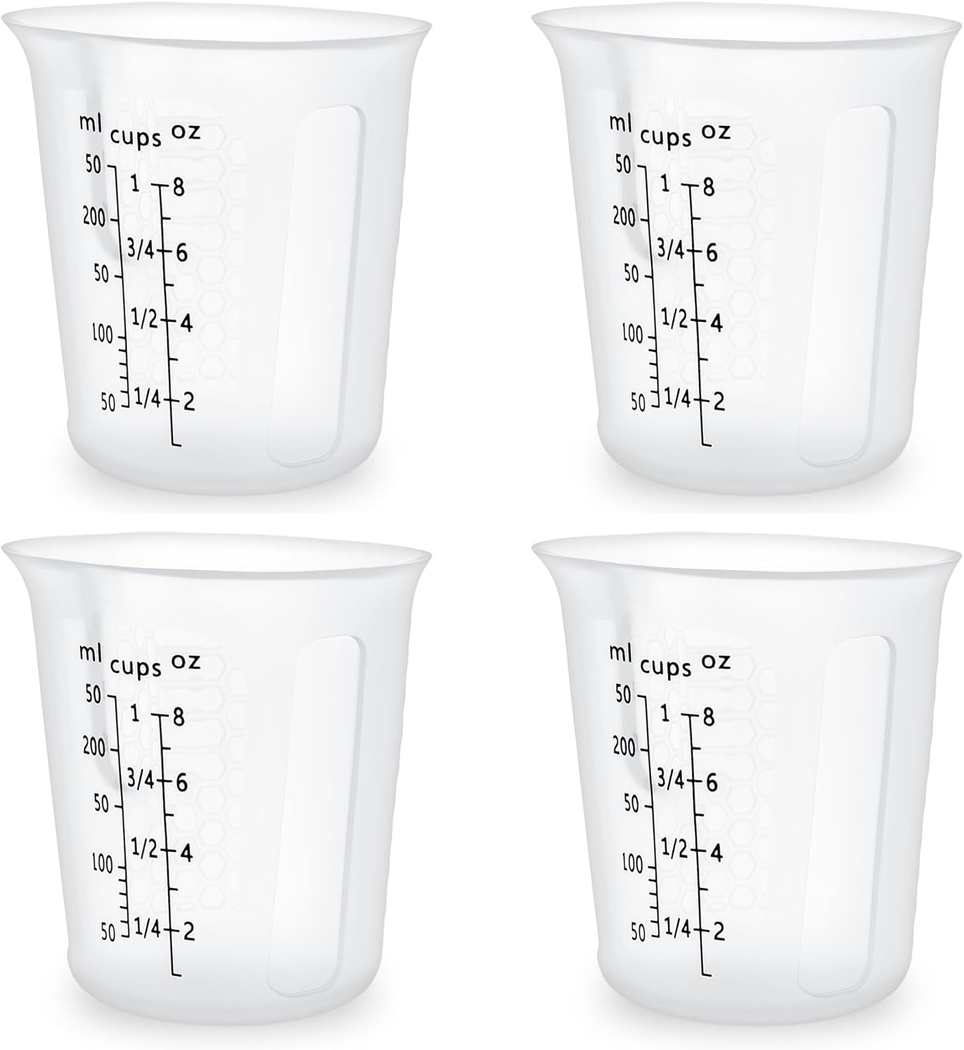 Silicone Measuring Cups Set 125ml + 250ml + 500ml for Cooking Reusable Baking Supplies Silicone Flexible Melting Measure Cup for Butter, Chocolate
